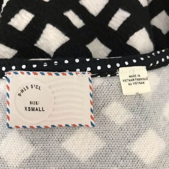 Anthropologie Postmark Black White Scalloped Peplum Tank Top Women’s XS - Picture 6 of 8